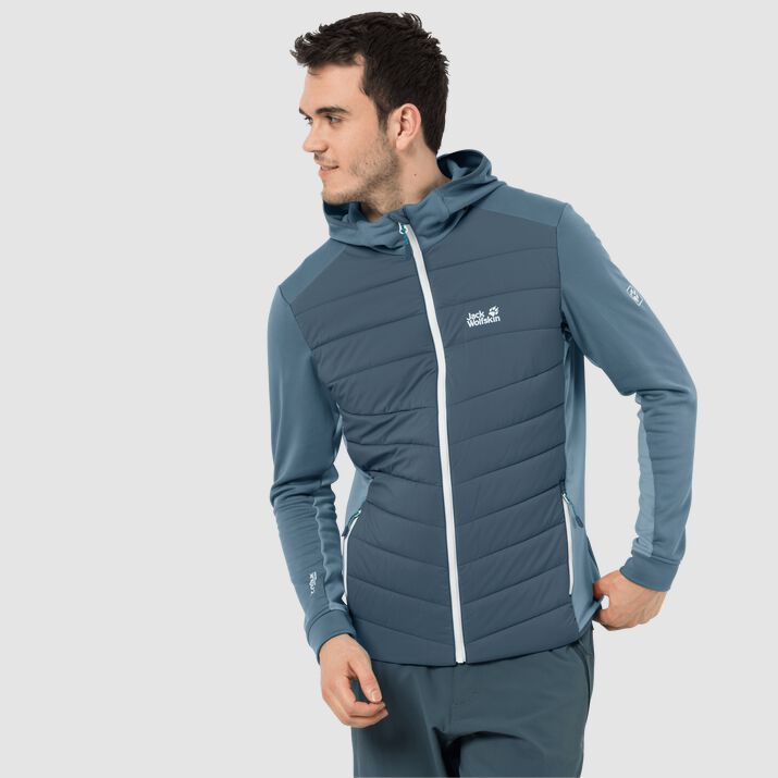 Chamarra Polar Jack Wolfskin Crossing Peak Hombre Grises Azules Mexico-8721163